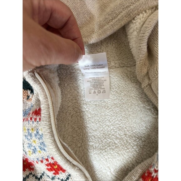 Hanna Andersson Baby Gnome Sweater Jacket Cardigan Full Zip Hooded Sherpa 6-12 m - Picture 3 of 10